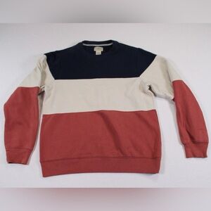 LL Bean Color Block Red White Blue Crewneck Men’s Small
